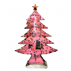 Choinka metalowa na t-light z recyclingu XL Różowa